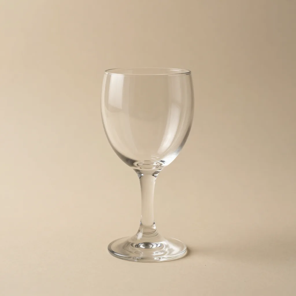 A hand-blown Murano water glass on a light background