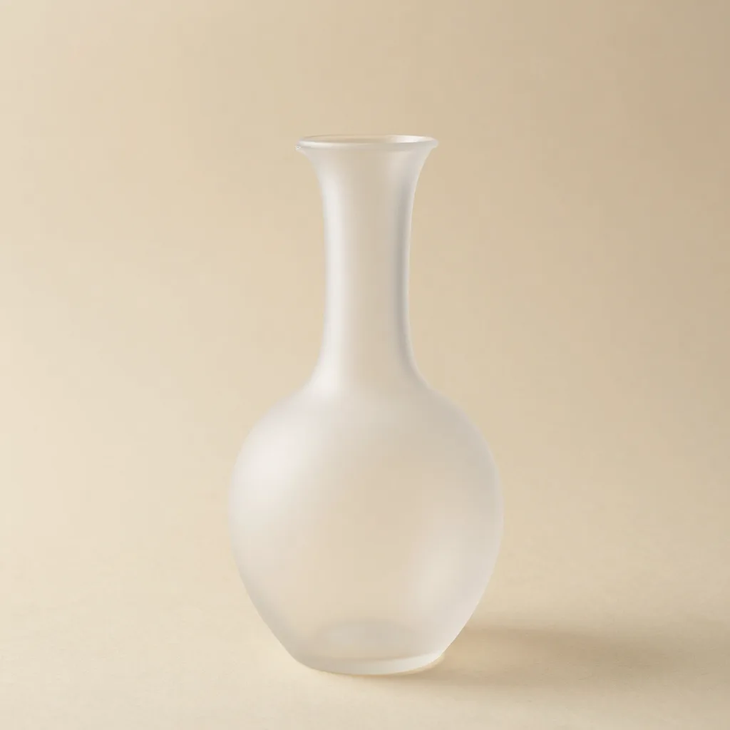 A hand-blown Murano carafe on a light background